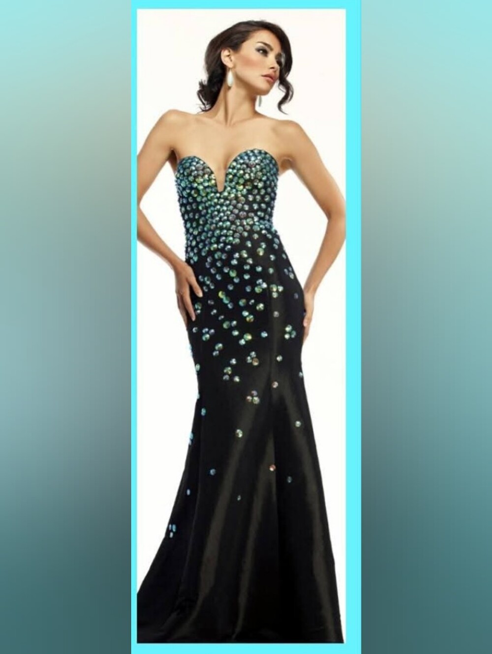 Riva Designs R9788 Size 4 Black Prom Dress